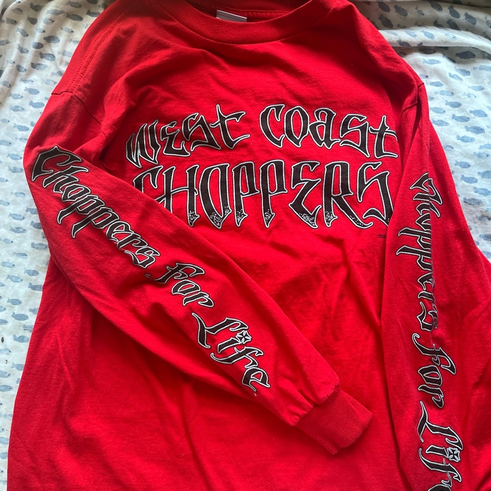 Vintage 2000s West Coast Choppers red long sleeve shirt